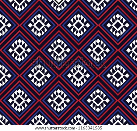 Geometric ethnic pattern embroidery design for background or wallpaper and clothing.