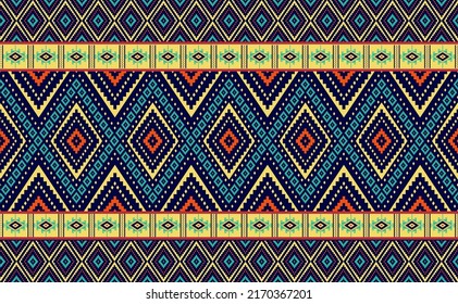 Geometric ethnic pattern, Embroidery handcraft motif background, Vector fashion aztec abstract for digital print