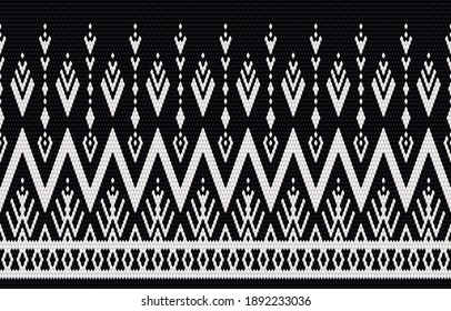 Geometric ethnic pattern embroidery and traditional design. Tribal ethnic vector texture. Design for carpet, wallpaper, clothing, wrapping, batik, fabric in embroidery style in Ethnic themes. 