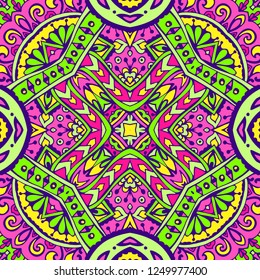 Geometric ethnic pattern for fabric. Abstract geometric mosaic seamless pattern ornamental.