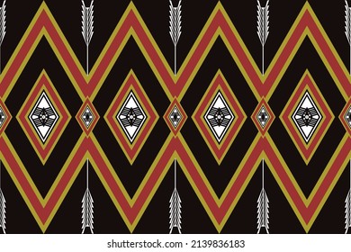 Patrón geométrico étnico para ropa de batik de tela, envoltura de sarong. Patrón de ilustración de vector de bordado.