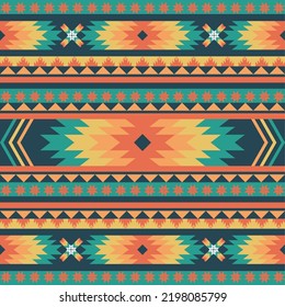 Geometric ethnic pattern fabric colorful fashion seamless design retro hipster flower native ornament african summer clothes background vintage