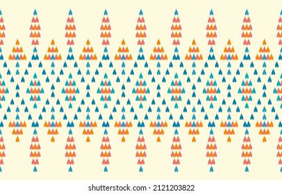 Geometric ethnic pattern. Folk embroidery. Cross stitch style. Design for background, clothing, fabric, wrapping.