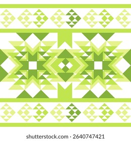 geometric ethnic pattern green. Native American tribal fabric, design vector for woven textile printing,tile,carpet,cards,motifs, picture books,boho indian ornament seamless Southwest Aztec pattern