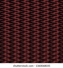 Geometric ethnic pattern with a kind of wavy or zigzag stripes alternating in red and black. Carpet texture. Decorative background. Vector illustration. 