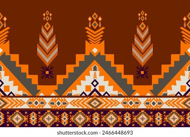 Geometric Ethnic pattern, Native American indian tribal fabric, Seamless pattern in folk  and navajo Aztec geometric art ornament illustration Vector design for home decoration fashion