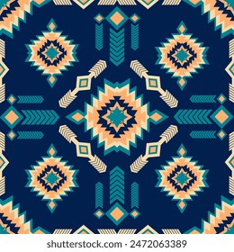 Geometrische ethnische Muster, Indianer indianischen Stammesstoff, Nahtlose Muster in Folk und navajo Azteken geometrische Kunst Ornament Illustration Vektorgrafik Design für Heimdekoration Mode