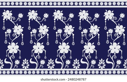 Geometric Ethnic pattern, 
Native American tribal fabric, tile, carpet, vector, 
illustration design, on navy blue background