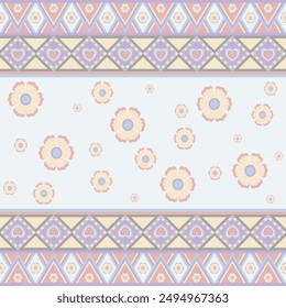 Geometric Ethnic pattern,
Native American tribal fabric, tile, carpet, vector,
illustration design, on navy blue orange yellow purple background
