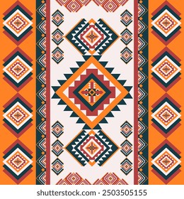 Geometric Ethnic pattern,
Native American tribal fabric, rug, tile, carpet, vector,
illustration design, on white background 