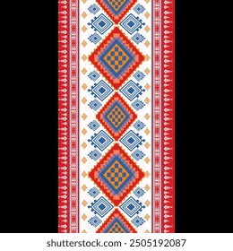 Geometric Ethnic pattern,
Native American tribal fabric, tile, carpet, vector, illustration design for wrap and decorative illustration red and white color