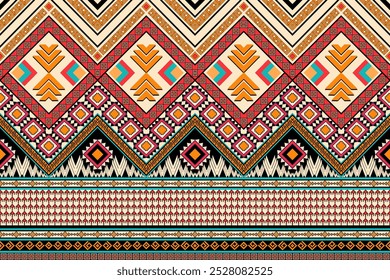 Patrón étnico geométrico, tela tribal nativa americana, azulejo, alfombra, Vector, ilustración de alfombra tejida, adorno geométrico boho, manta mexicana.
