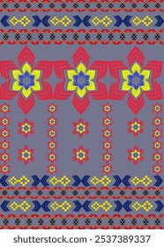 padrão étnico geométrico,
Tecido tribal ameríndio, azulejo, tapete, vetor,
desenho de ilustração, sobre fundo azul marinho