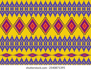  Geometric Ethnic pattern,
Native American tribal fabric, tile, carpet, vector,
illustration design, on navy blue background