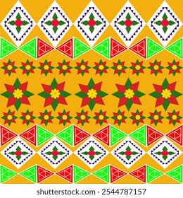 padrão étnico geométrico,
Tecido tribal ameríndio, azulejo, tapete, vetor,
design de ilustração, sobre fundo laranja marinho, tema de natal 