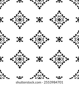 Geometric Ethnic pattern, Native American tribal fabric,tile, carpet ,vector, illustration design, on black and white background