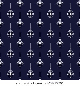 Geometric Ethnic pattern, 
Native American tribal fabric, tile, carpet, vector, 
illustration design, on navy blue background