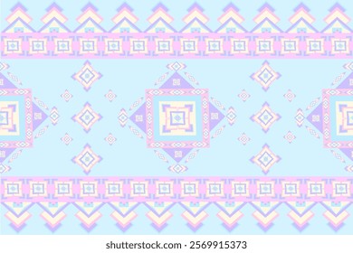 Geometric Ethnic pattern, Native American tribal fabric,tile, carpet ,vector,illustration design 
on blue background
