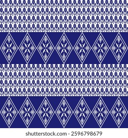 Geometric Ethnic pattern, Native American tribal fabric, tile, carpet, vector, illustration design, on navy blue background