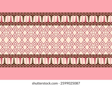Geometric Ethnic pattern, Native American tribal fabric, tile, carpet, vector, illustration design, on navy blue background, Navajo pattern