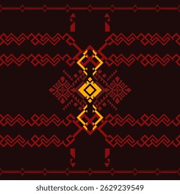 geometric ethnic pattern, Native American tribal fabric, Brown, orange. boho indian texture ornament seamless pattern, rugs, vector illustration design, cards, picture books, indian traditional dress.