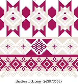 geometric ethnic pattern, Native American tribal fabric, Dark red, grey. boho indian texture ornament seamless pattern, rugs, vector illustration design, cards, picture books, indian traditional dress