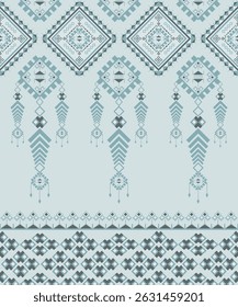 Geometric Ethnic pattern,
Native American tribal fabric, tile, carpet, vector,
illustration design, on blue background