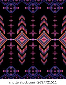 Geometric Ethnic pattern, Native American tribal fabric, tile, carpet, vector, illustration design