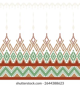Geometric Ethnic Pattern with Native American Tribal Fabric Style. Seamless Tile,Carpet Design in Vector Illustration.Traditional Boho Motif for Textile, Wallpaper,Cultural Decoration,woven printing