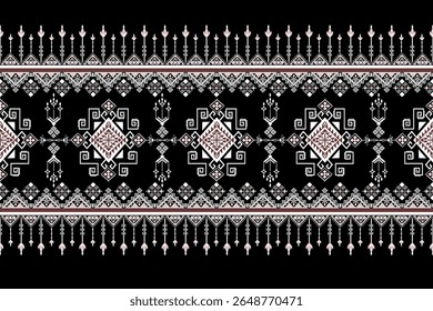Geometric Ethnic pattern,  Native American tribal fabric, tile, carpet, vector,  illustration design, on black background  