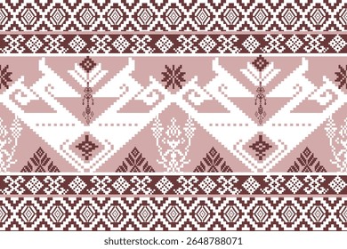 Geometric Ethnic pattern,  Native American tribal fabric, tile, carpet, vector,  illustration design, brown background  
