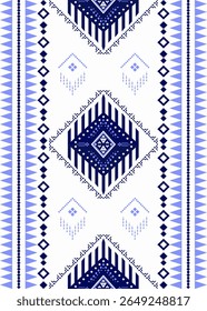 Geometric Ethnic pattern, 
Native American tribal fabric, tile, carpet, vector, 
illustration design, on white and blue background 