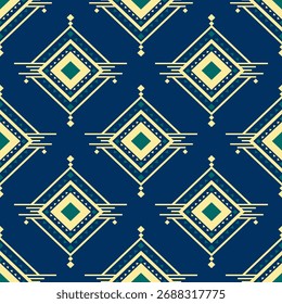 Patrón étnico geométrico, tela tribal nativa americana, azulejo, alfombra, Vector, diseño de ilustración, sobre fondo de tonos terrosos 