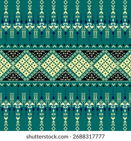 Geometric Ethnic pattern, Native American tribal fabric, tile, carpet, vector, illustration design, on earthy tone background 