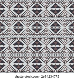 Padrão étnico geométrico, tecido tribal ameríndio, azulejo, tapete, vetor, design de ilustração, no fundo de tom terra 