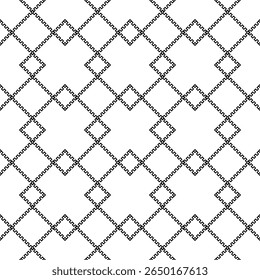 Geometric Ethnic pattern, Native thai tribal fabric, wallpaper, tile, carpet. A small black square grid on a white background For making sketch paper.