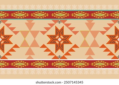Geometric Ethnic pattern. Native and tribal fabric patterns that have been adapted for use in fashion. Appropriate clothing and home decoration