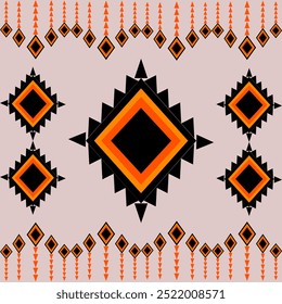 Geometric ethnic pattern, Navajo, Native american, seamless pattern, illustration, colorful design.