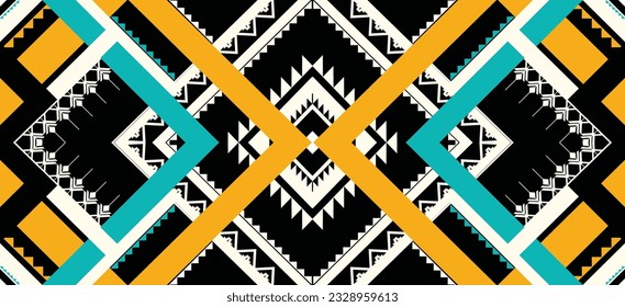 Geometric ethnic pattern. Navajo, Western, American, African,Aztec motif,flora striped . Design for Fashion,wallpaper, clothing, wrapping,Batik,fabric,tile, home dector and prints. Vector illustration