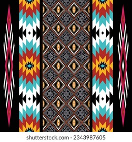 Geometric ethnic pattern. Navajo, Western, American, African,Aztec motif,flora striped . Design for Fashion,wallpaper, clothing, wrapping,Batik,fabric,tile, home dector and prints. Vector illustration