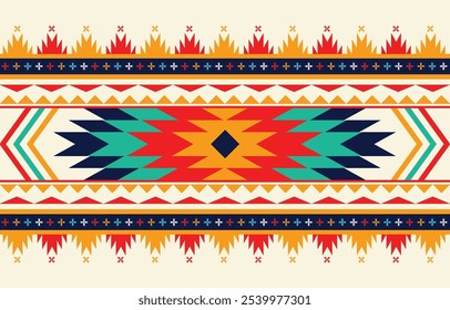 Padrão étnico geométrico. Navajo, ocidental, americano, africano, asteca motivo, estilo tradicional. Design para fundo, papel de parede, roupas, embalagem, Batik, tecido, azulejo e impressões. Ilustração vetorial.
