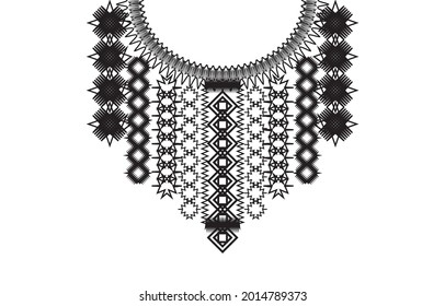 Diseño de bordado de cuello de patrón étnico geométrico para fondo o papel de pared y ropa.