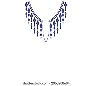 Geometric ethnic pattern neck embroidery design for background or wallpaper and clothing.