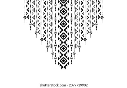 geometric ethnic pattern neck embroidery style, necklace, neckline design for background or wallpaper and clothing,batik,fabric,oriental ikat.