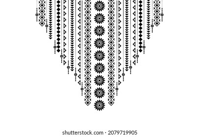 geometric ethnic pattern neck embroidery style, necklace, neckline design for background or wallpaper and clothing,batik,fabric,oriental ikat.