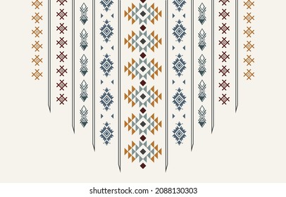 geometric ethnic pattern neck embroidery style, necklace, neckline design for background or wallpaper and clothing,batik,fabric,oriental ikat.