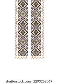 geometric ethnic pattern neck embroidery style, necklace, neckline. Figure tribal embroidery,Indian,Scandinavian,Native American,Gypsy,Mexican,folk pattern design for clothing,batik and fabric.