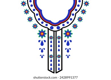 Geometric ethnic pattern neck embroidery design. Oriental pattern traditional.Design for texture,fabric,fashion women.Aztec style abstract vector illustration.