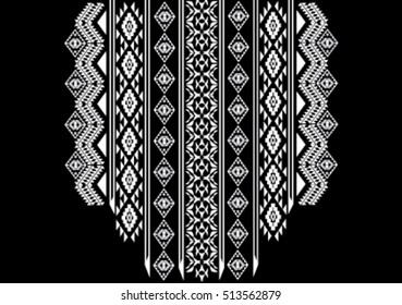 Geometric Ethnic Pattern Neck Embroidery Design Stock Vector (Royalty ...