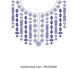 Geometric ethnic pattern neck embroidery design for background or wallpaper and clothing. 